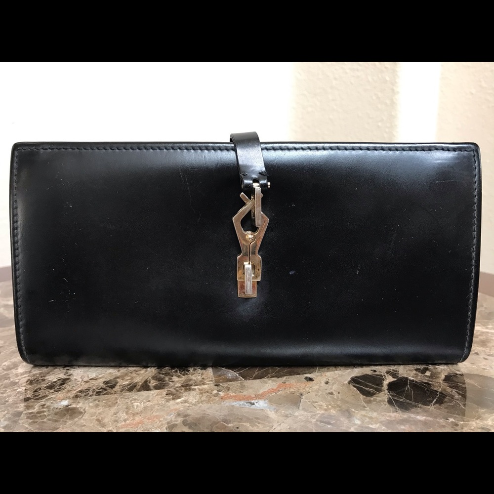 Gucci Black Leather Clutch Wallet